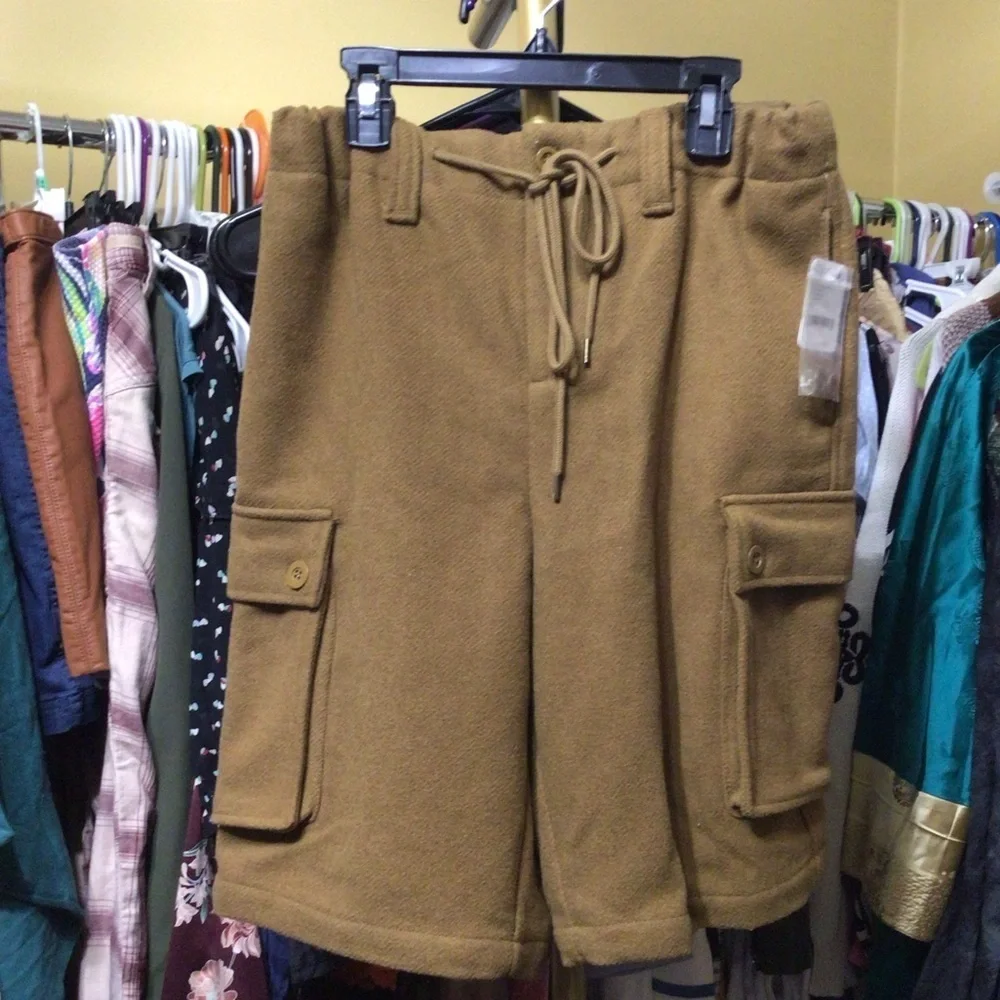NWT Free People Charli Wool Longline Cargo Shorts #0086